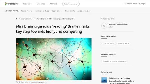Frontiers Science News page preview