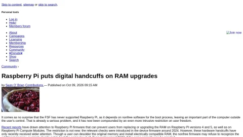 Free Software Foundation page preview