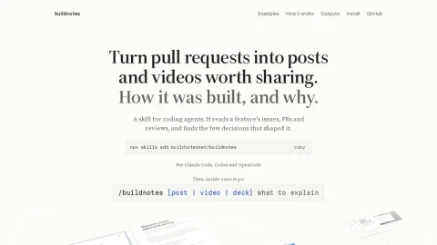 buildnotes page preview