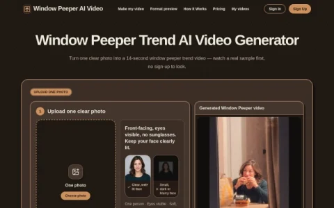 Window Peeper AI Video page preview