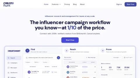 CreatoHunt page preview
