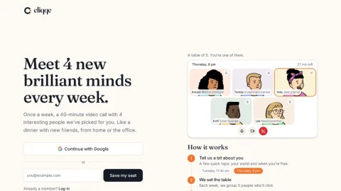 Cliqqe page preview