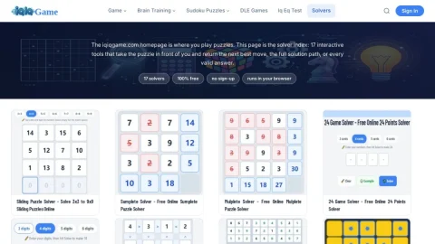 iqiqgame Puzzle Solvers page preview