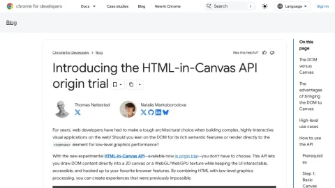 Chrome for Developers page preview