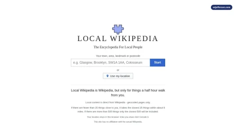 Local Wikipedia page preview