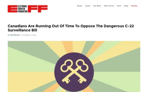 Electronic Frontier Foundation page preview