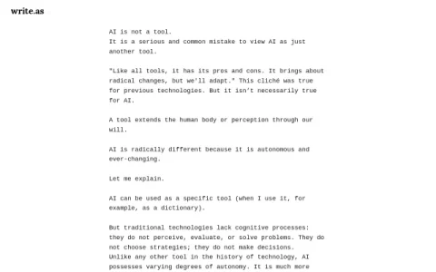 Write.as page preview