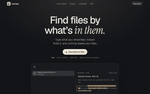 Instant page preview