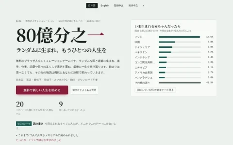 1 in 8 Billion page preview