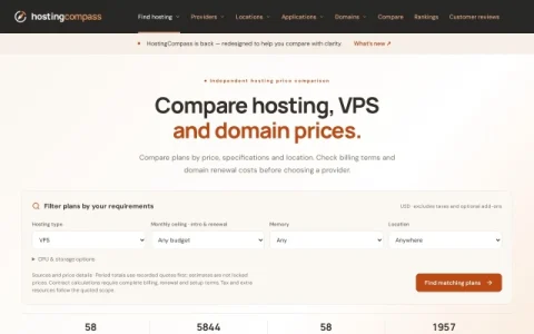 HostingCompass page preview