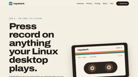 Tapelark for Linux page preview