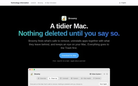 Broomy page preview