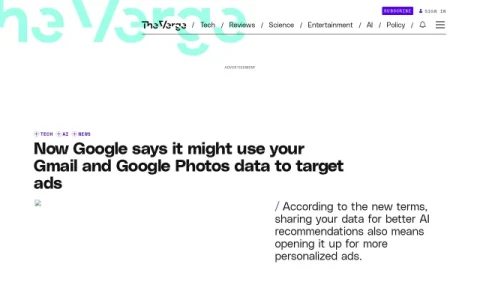 The Verge page preview