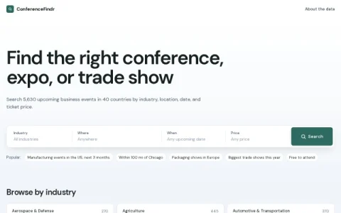 ConferenceFindr page preview