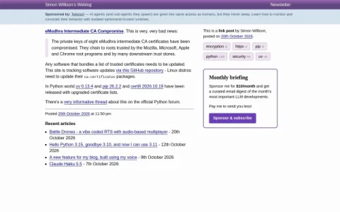 Simon Willison’s Weblog page preview