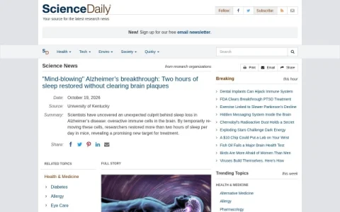 ScienceDaily page preview
