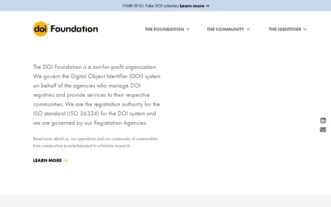 DOI Foundation page preview