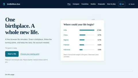 1in8billion.live page preview