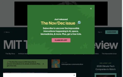 MIT Technology Review page preview