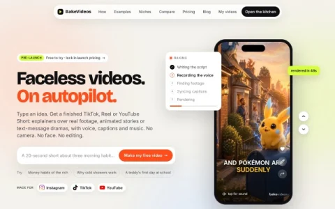 BakeVideos page preview