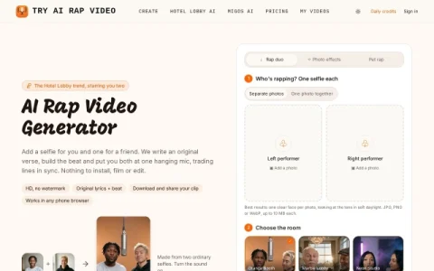 AI Rap Video Generator page preview