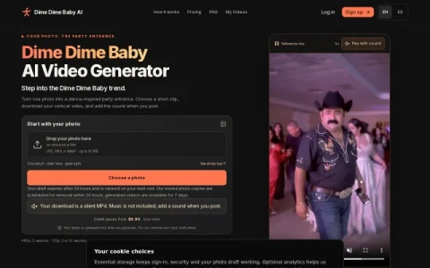 Dime Dime Baby AI Video Generator page preview