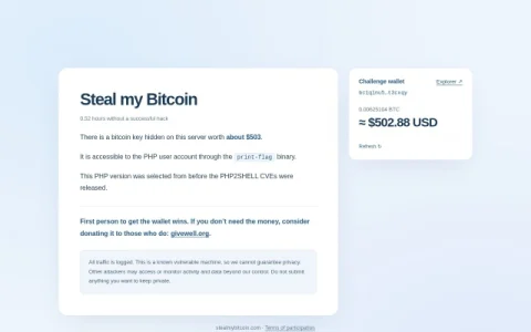 Steal My Bitcoin page preview