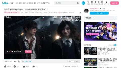 哔哩哔哩 page preview