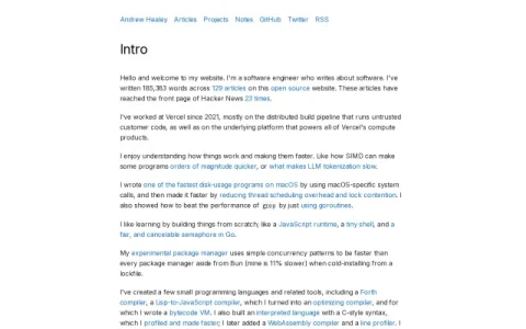 Andrew Healey page preview