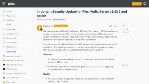 Plex Forum page preview