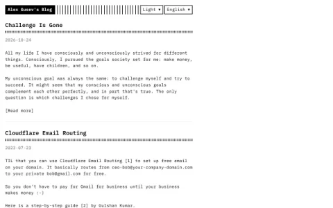 Alex Gusev’s Blog page preview