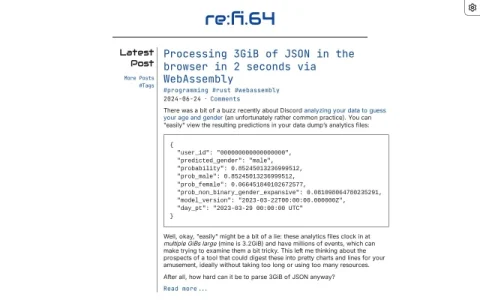 re:fi.64’s site page preview