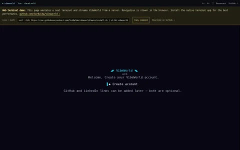 VibeWorld page preview