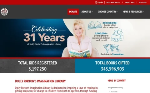 Dolly Parton’s Imagination Library page preview