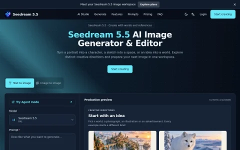Seedream 5.5 AI Image Generator & Editor page preview