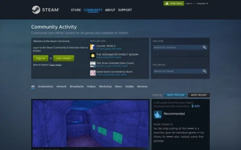 Steam Community page preview