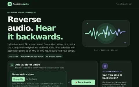 Reverse Audio page preview