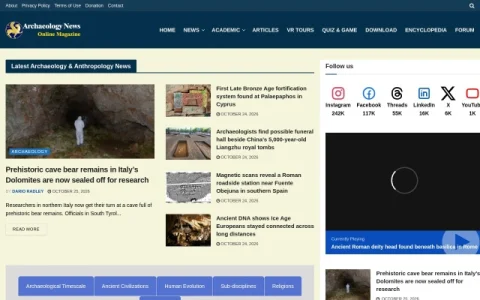 Archaeology News Online Magazine page preview