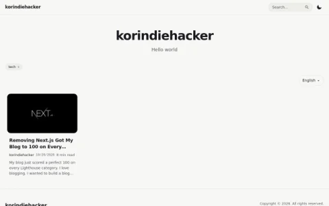korindiehacker page preview