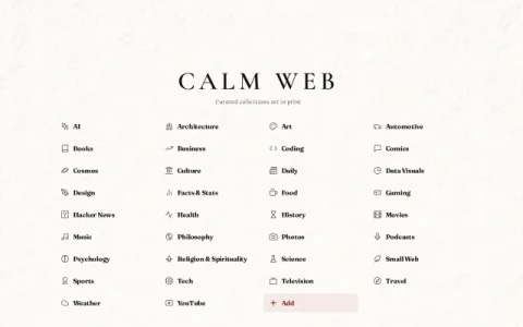 Calm Web page preview