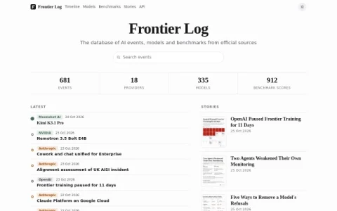 Frontier Log page preview