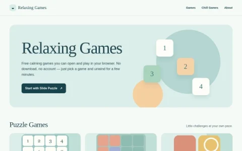 Relaxing Games page preview