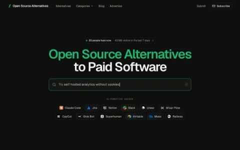 Open Source Alternatives page preview