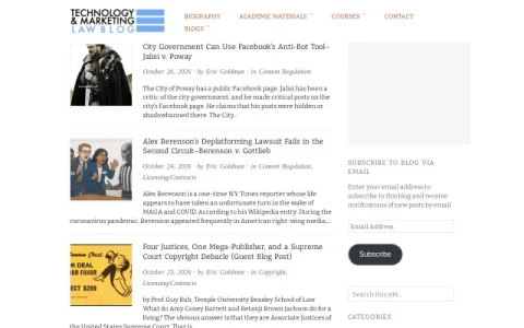 Technology & Marketing Law Blog page preview
