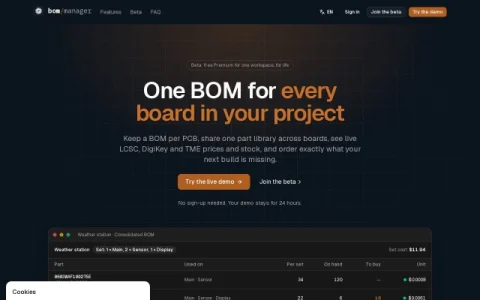 BOM Manager page preview