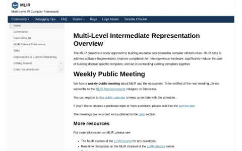 MLIR page preview