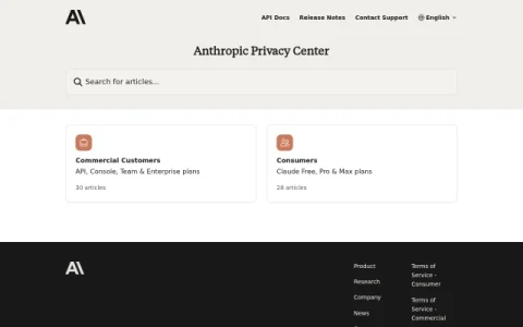 Anthropic Privacy Center page preview
