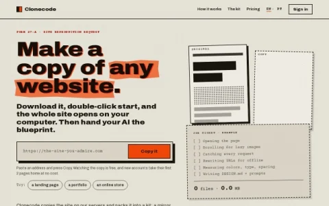 Clonecode page preview