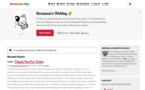 Brennan’s Weblog page preview