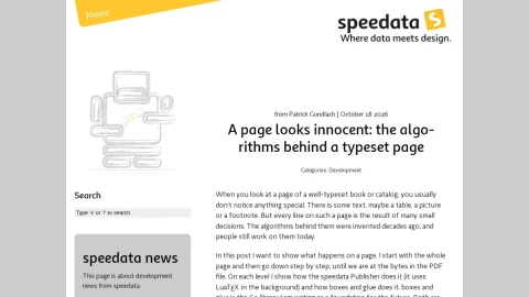 speedata news page preview